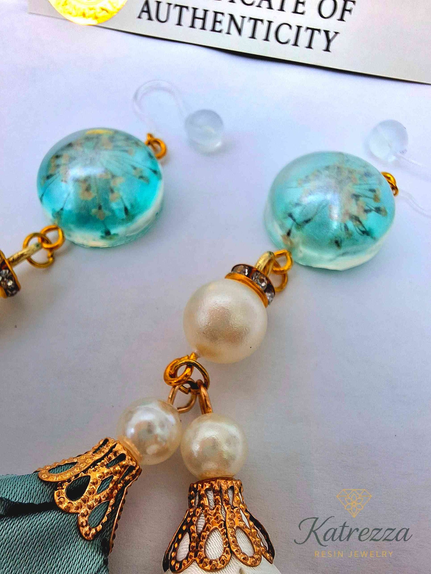 Handcrafted Resin Floral Drop Earrings – 10 cm