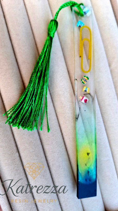 Resin Bookmark with Paperclip & Charms – Katrezza Resin Jewelry