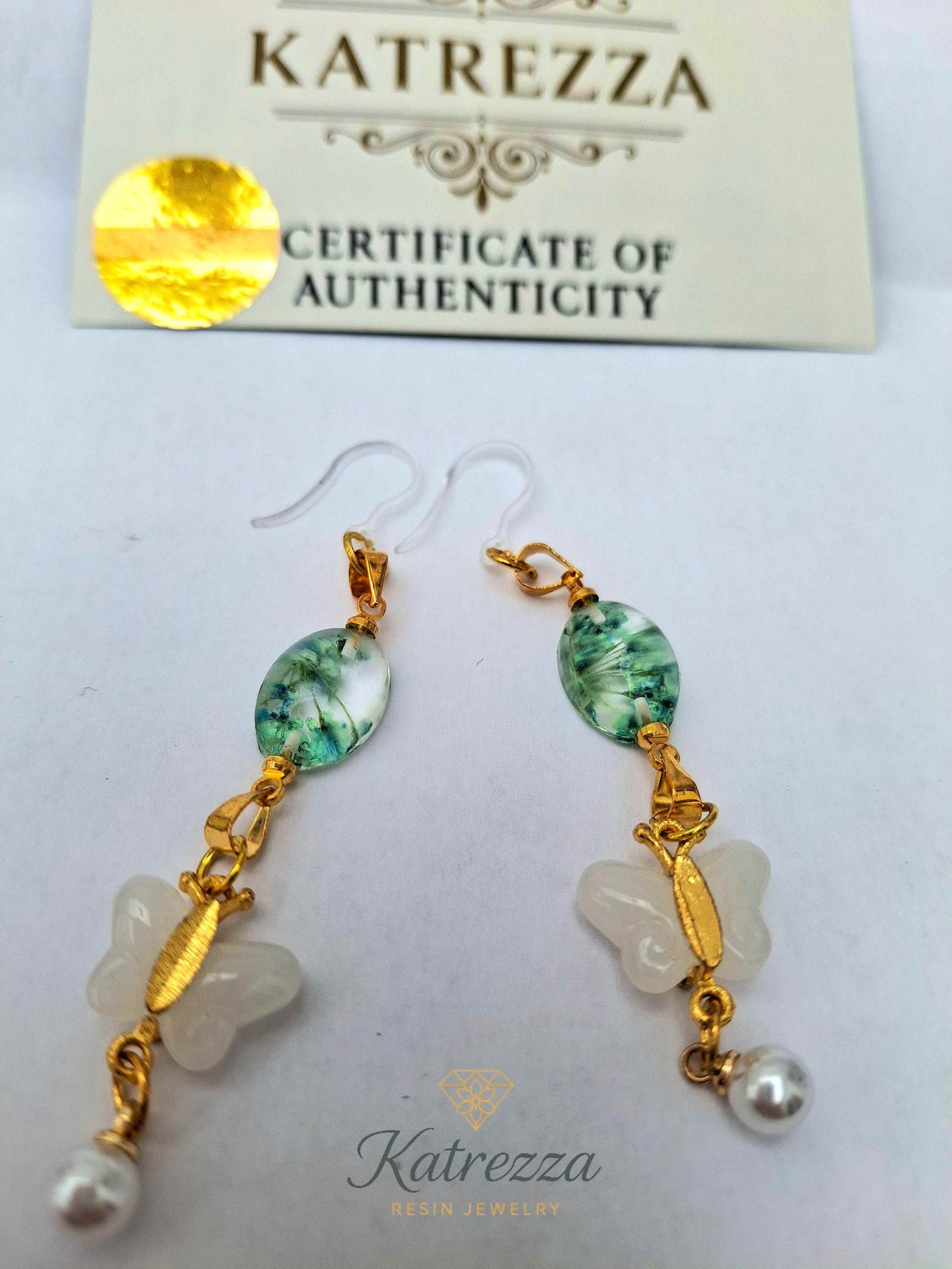 Butterfly Dream Resin Earrings – 8 cm