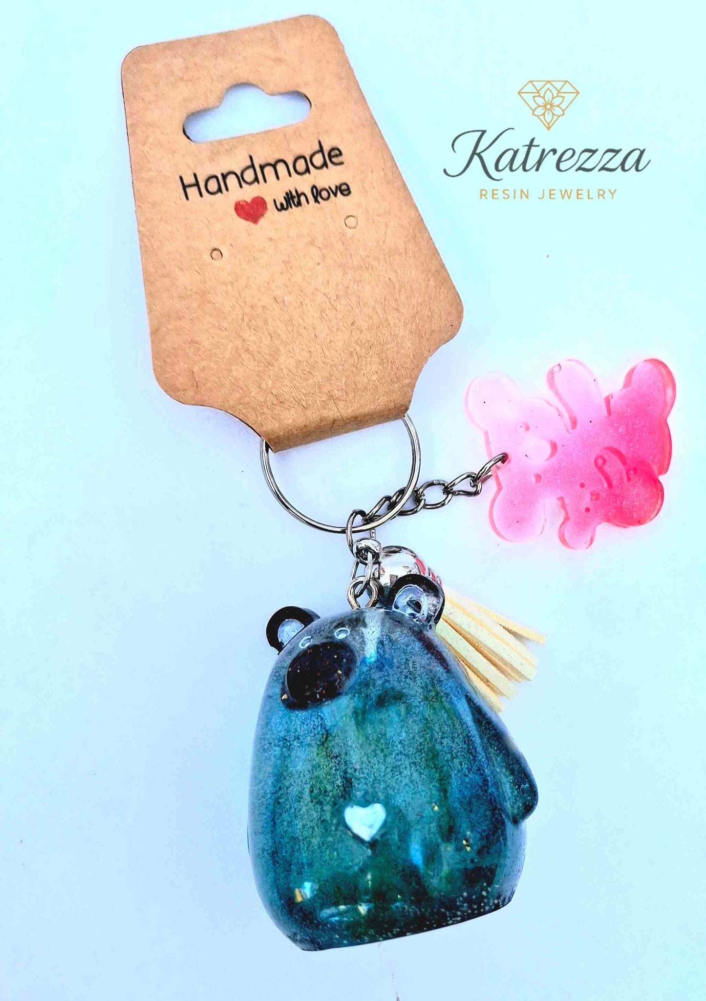 Imperfect Resin Teddy Bear Keychain – Handmade Cute Bear Accessories