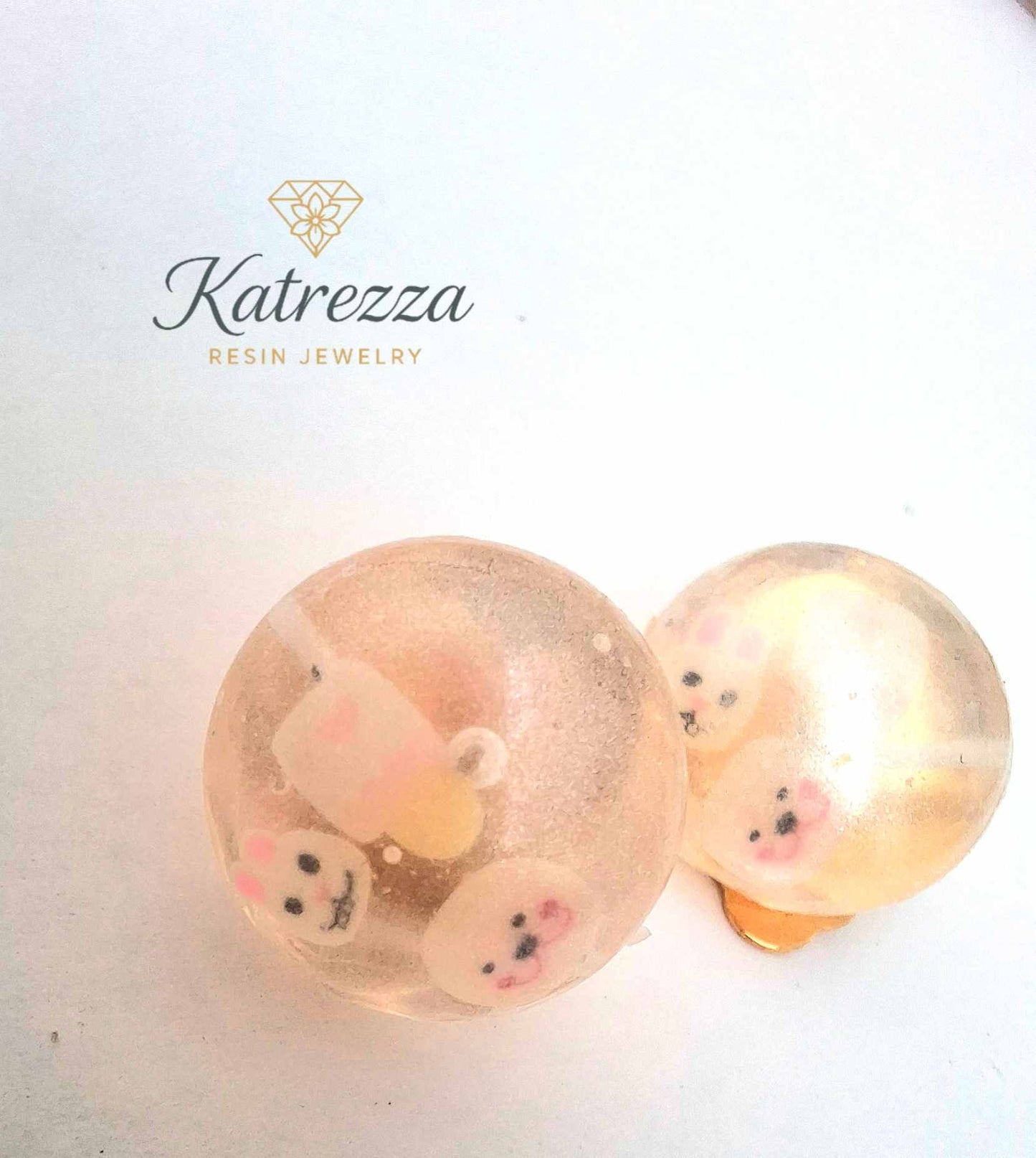 Handmade Resin Clip-On Earrings for Kids – Cute Play Jewellery (Multiple Designs)