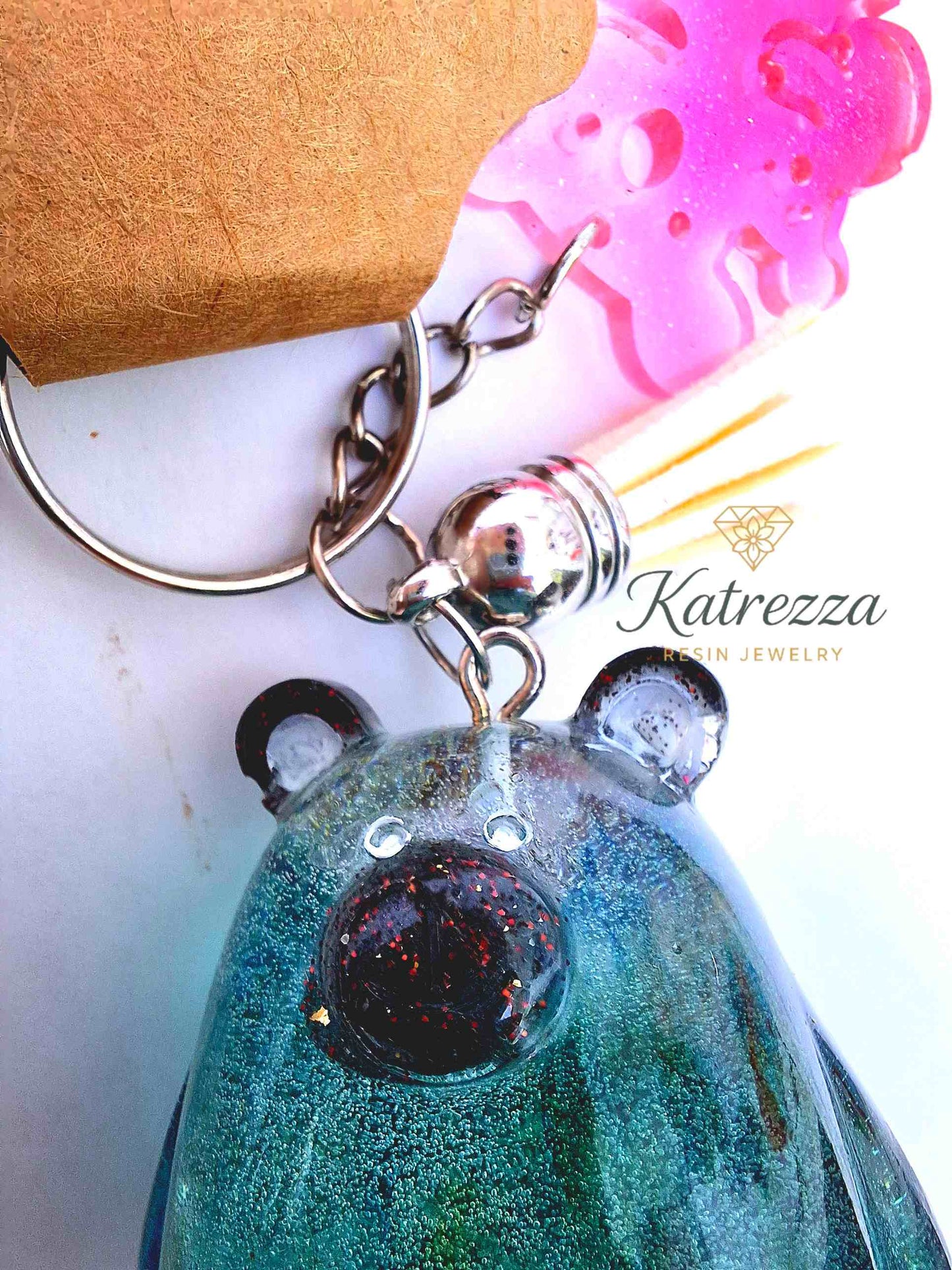 Imperfect Resin Teddy Bear Keychain – Handmade Cute Bear Accessories