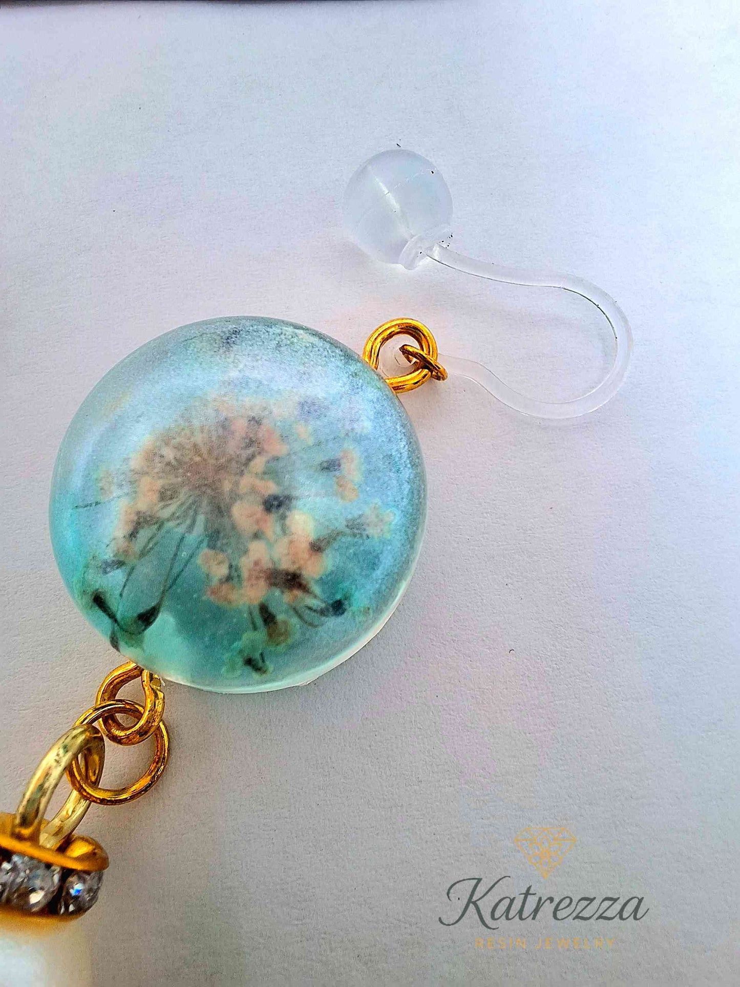 Handcrafted Resin Floral Drop Earrings – 10 cm