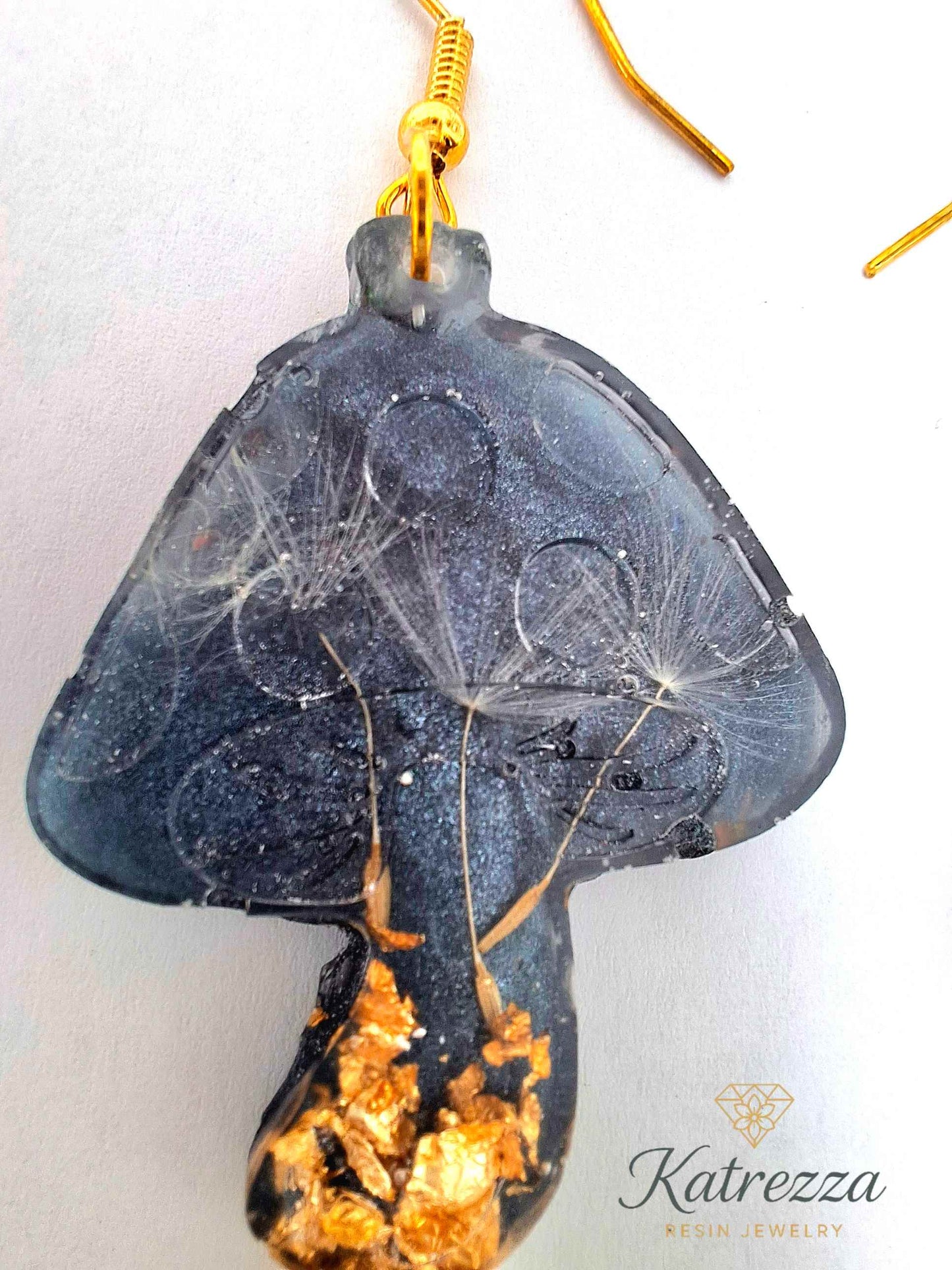Night Mushroom Resin Earrings - 9 cm