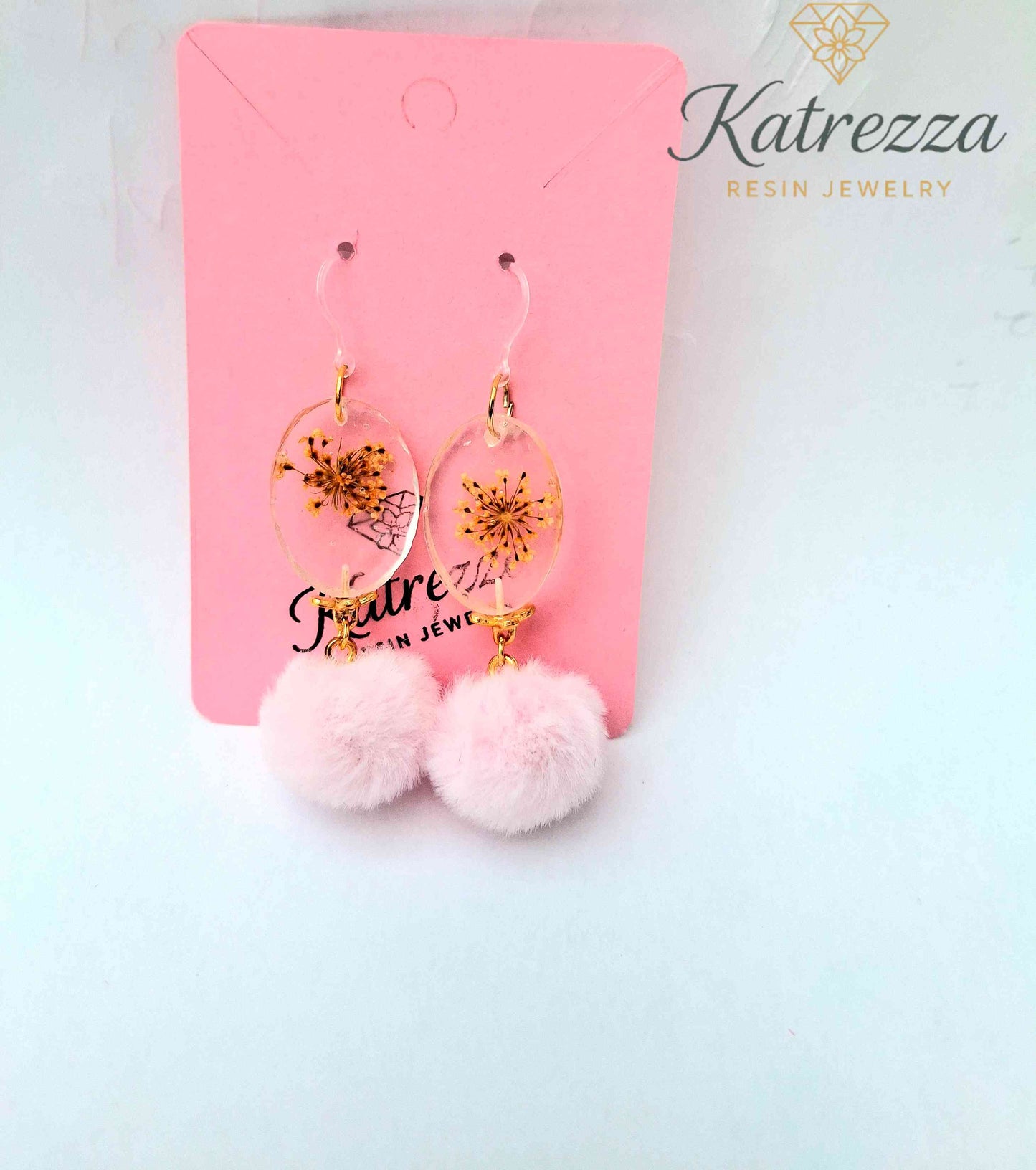 Whimsical Floral Resin Earrings – Hypoallergenic Hooks – Lightweight UK Handmade Jewelry