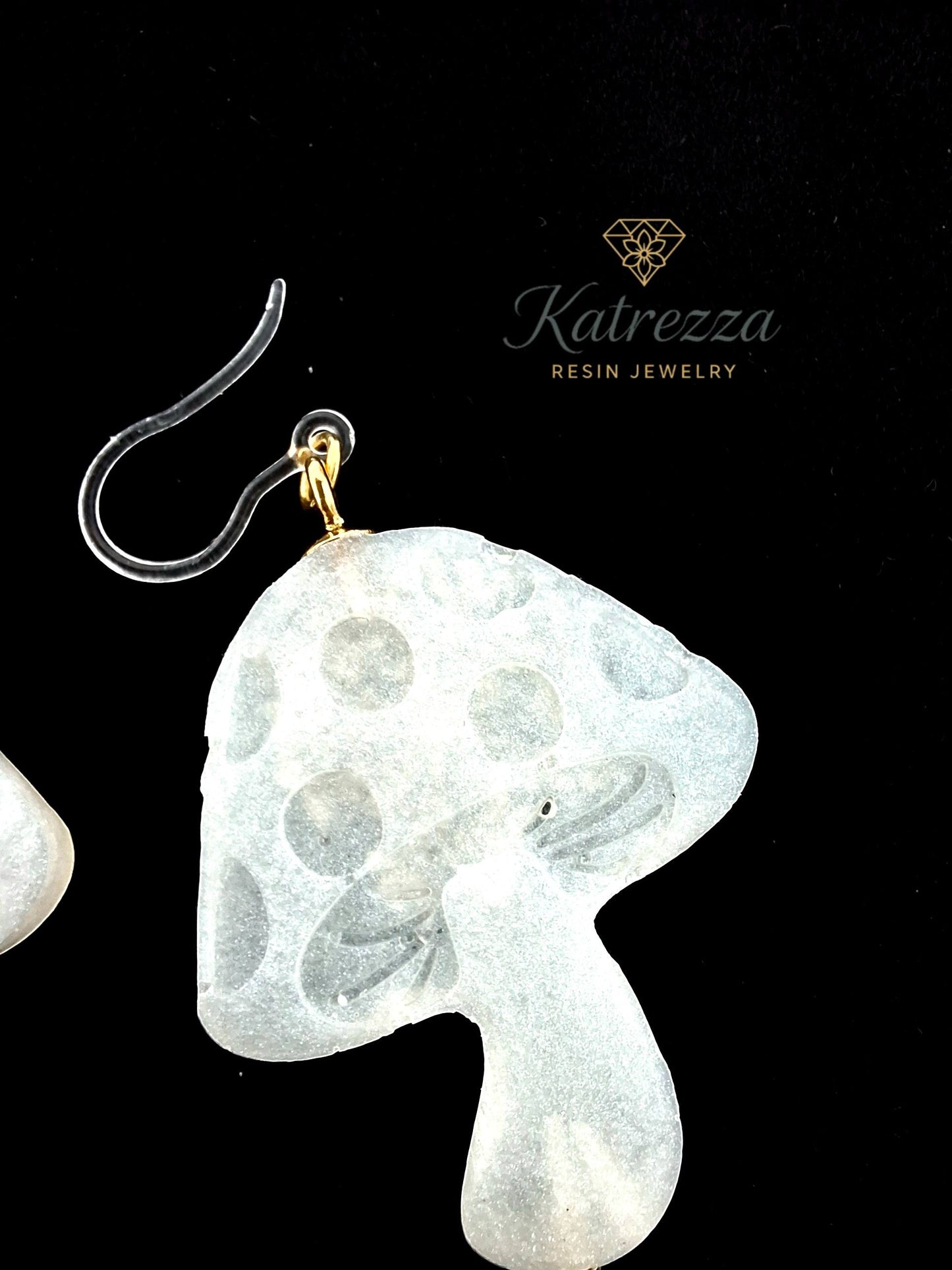 Fantasy Mushroom Earrings with Real Flowers & Pom-Poms – Hypoallergenic