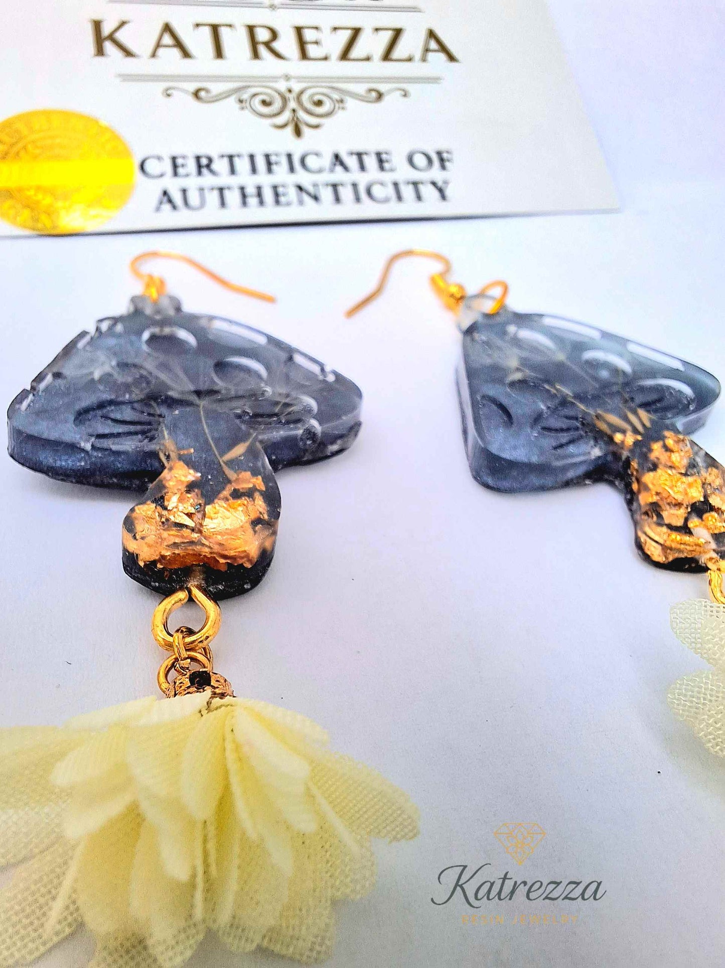 Night Mushroom Resin Earrings - 9 cm