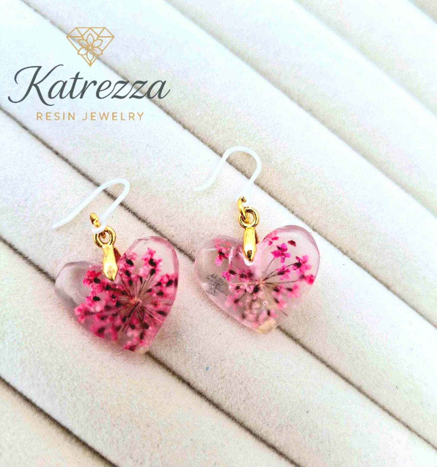 Cute pink flower resin earrings for little girls – hypoallergenic