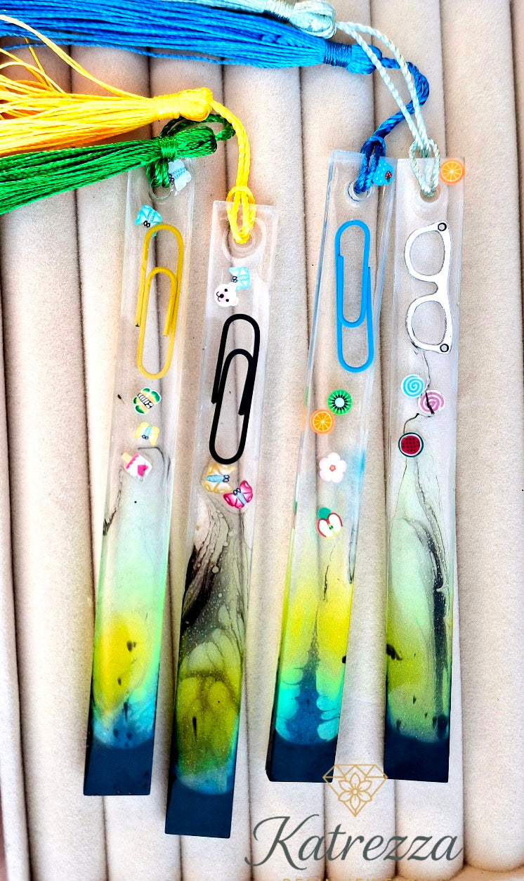 Resin Bookmark with Paperclip & Charms – Katrezza Resin Jewelry