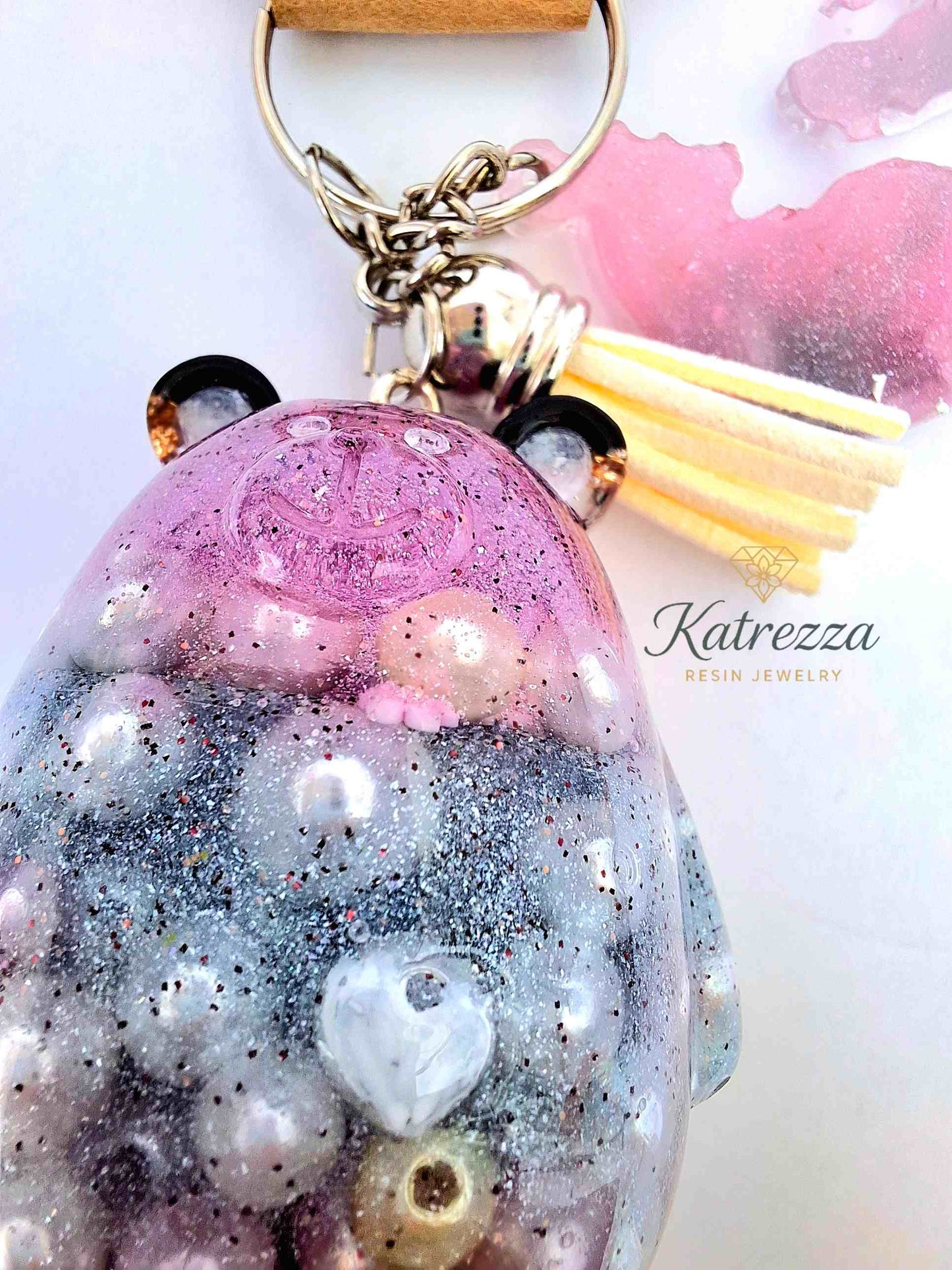 Imperfect Resin Teddy Bear Keychain – Handmade Cute Bear Accessories