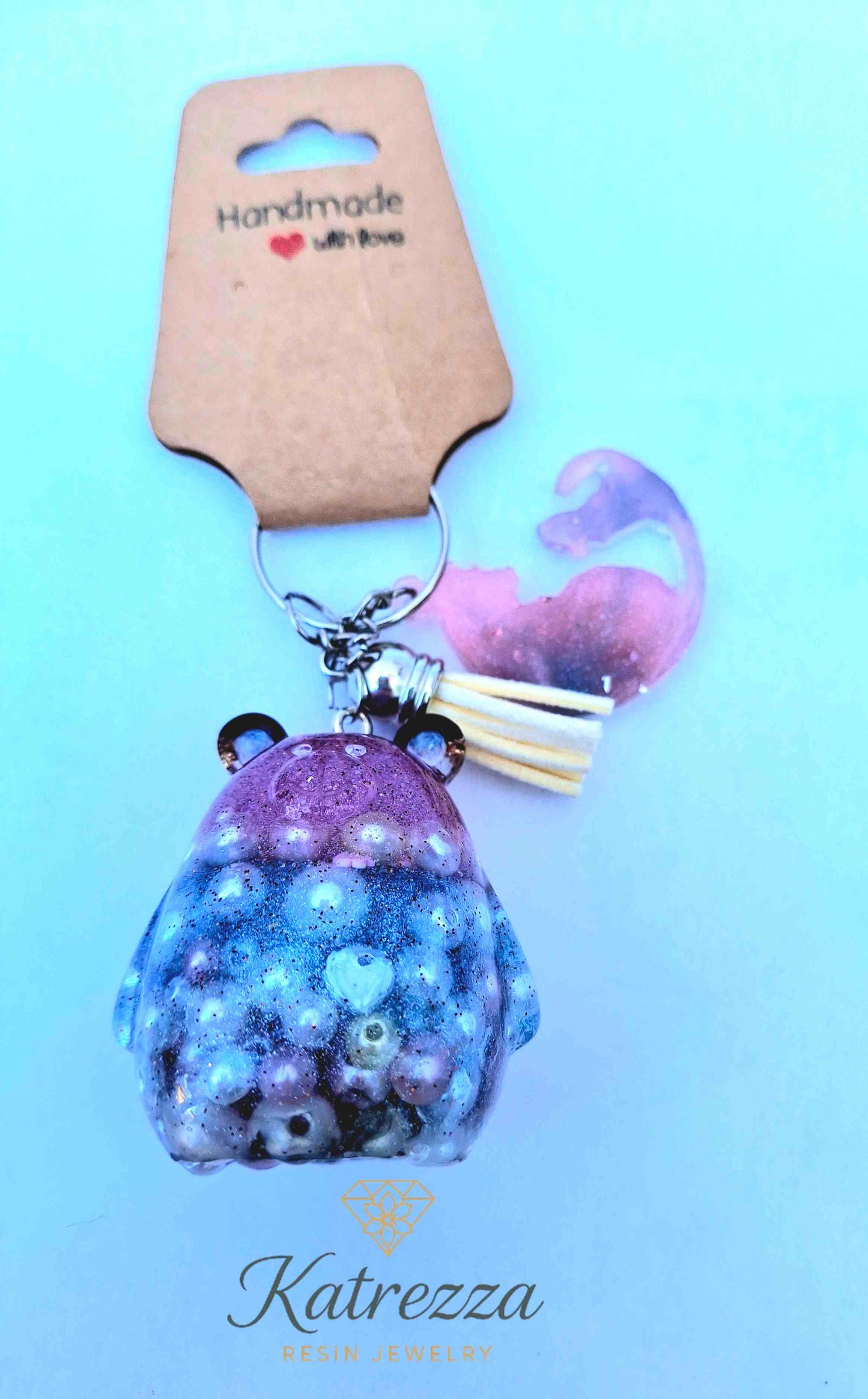 Imperfect Resin Teddy Bear Keychain – Handmade Cute Bear Accessories