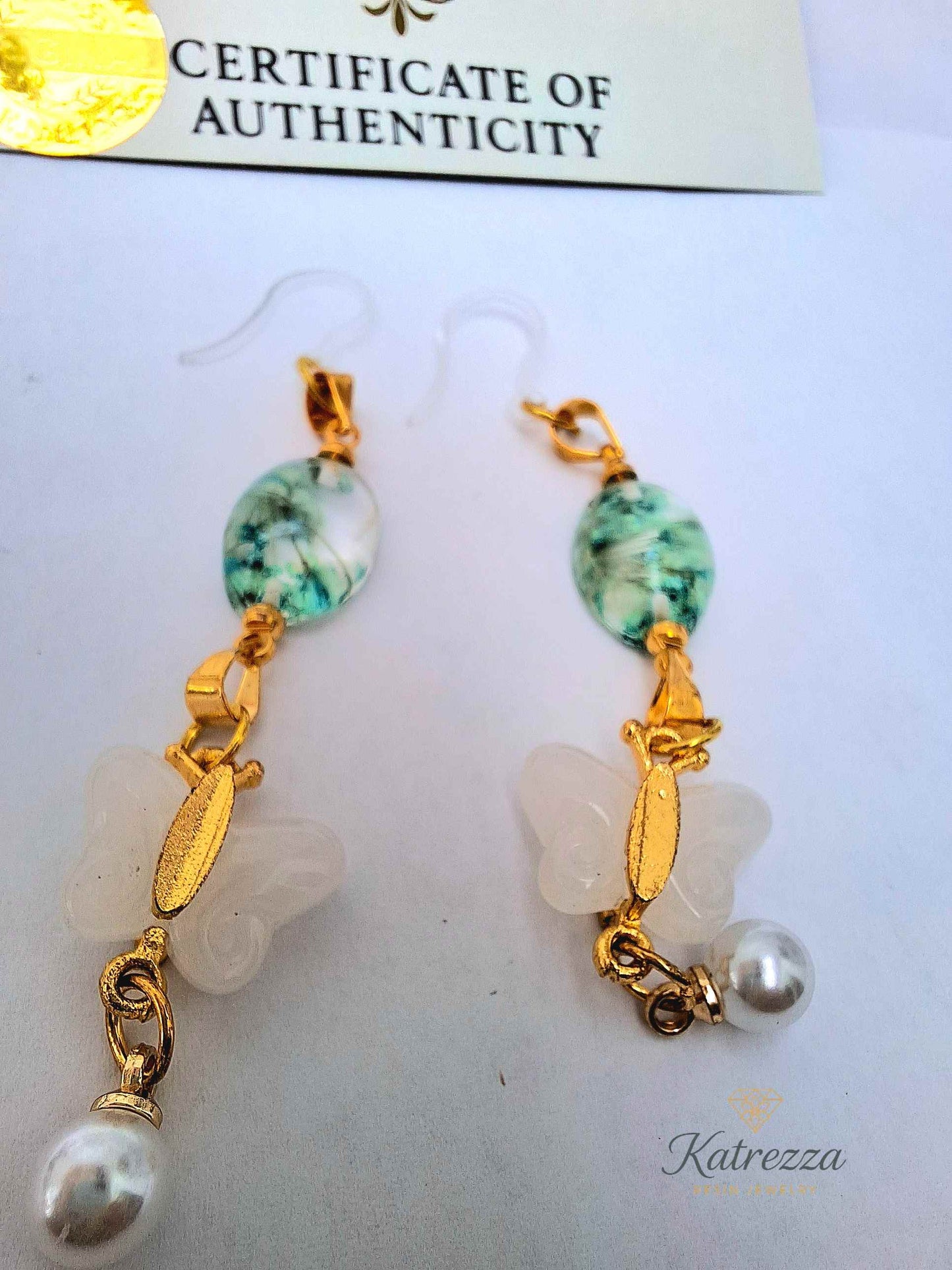Butterfly Dream Resin Earrings – 8 cm