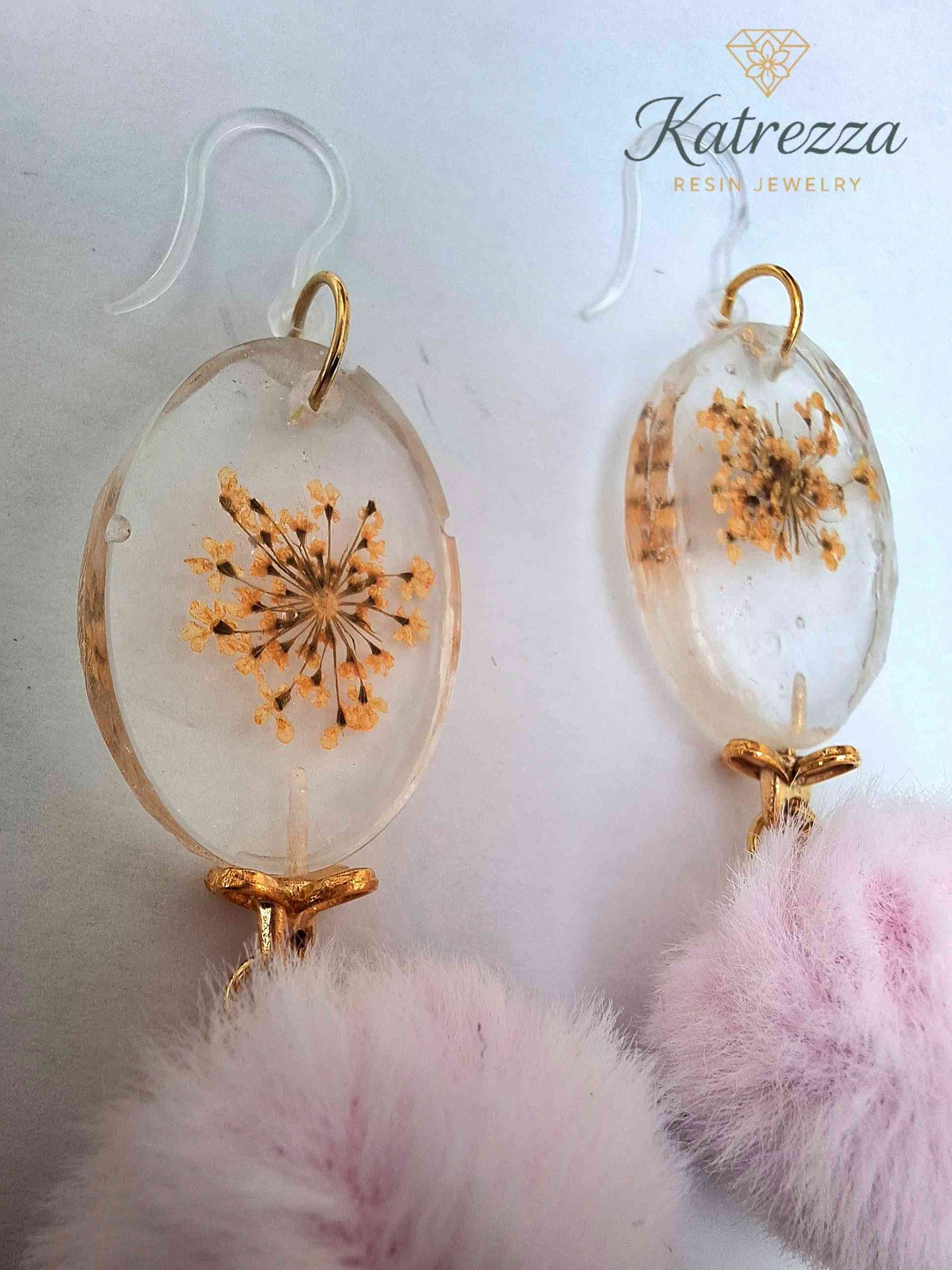 Whimsical Floral Resin Earrings – Hypoallergenic Hooks – Lightweight UK Handmade Jewelry