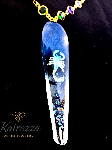 Scorpio Zodiac Resin Pendant Necklace – Katrezza Resin Jewelry
