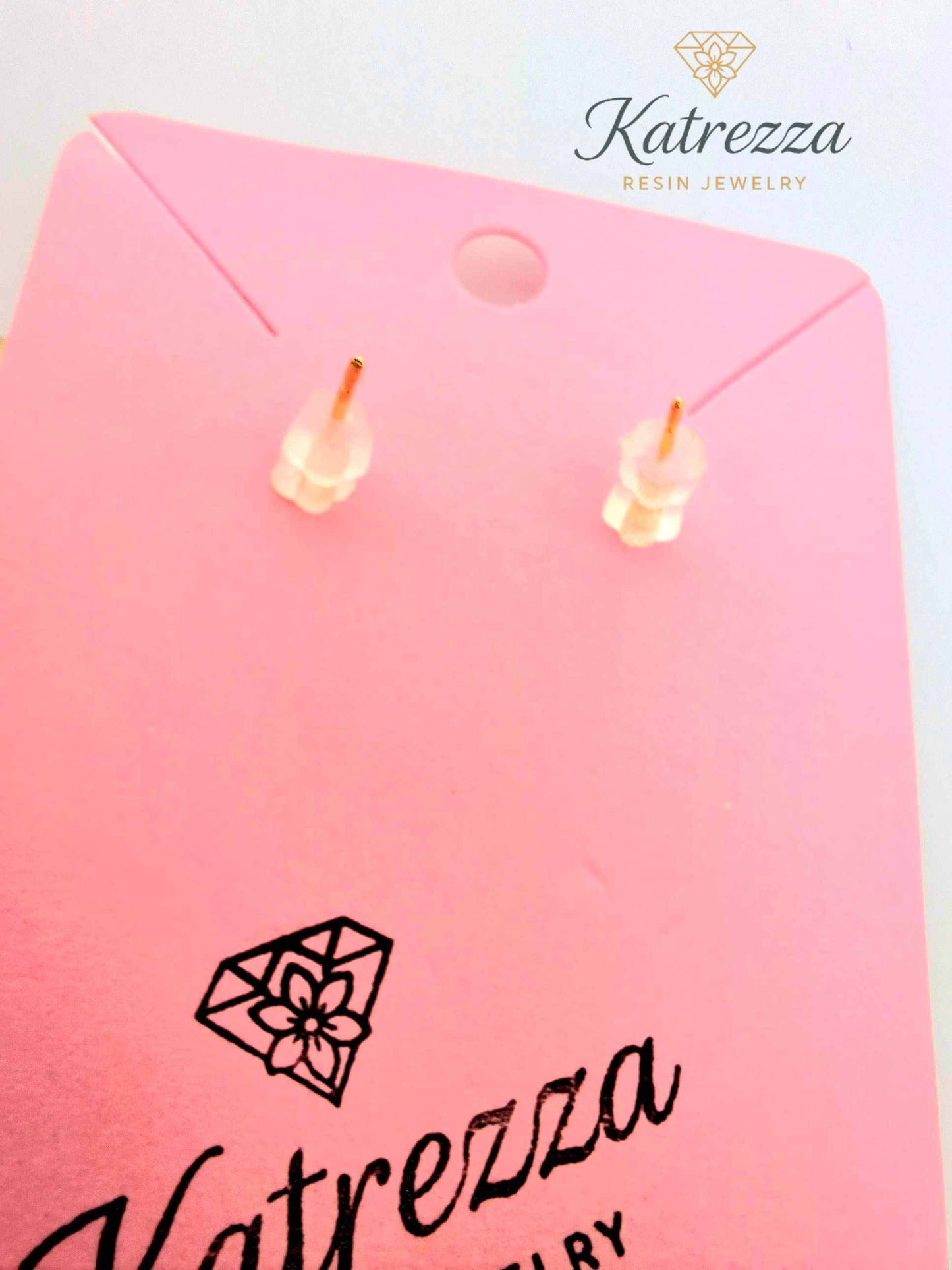Handmade Yellow Floral Resin Earrings with Gold Bow Studs – Katrezza