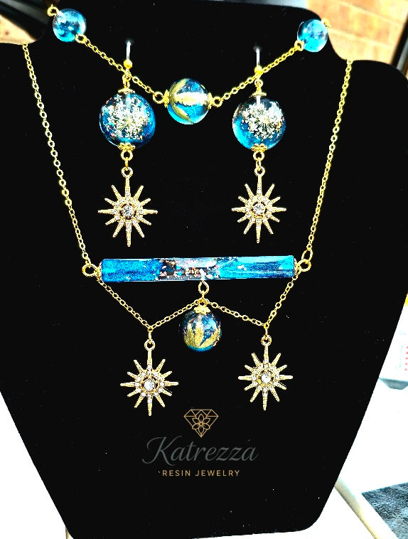 Celestial Garden Resin Jewelry Set