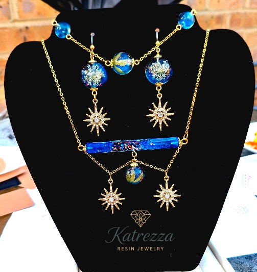 Celestial Garden Resin Jewelry Set