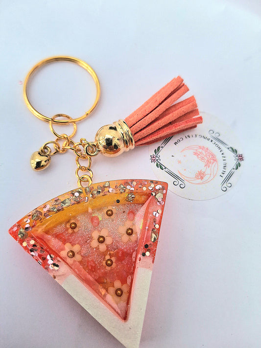 "A Slice of Key-chaos" keychain