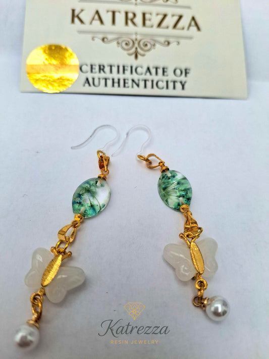 Butterfly Dream Resin Earrings – 8 cm