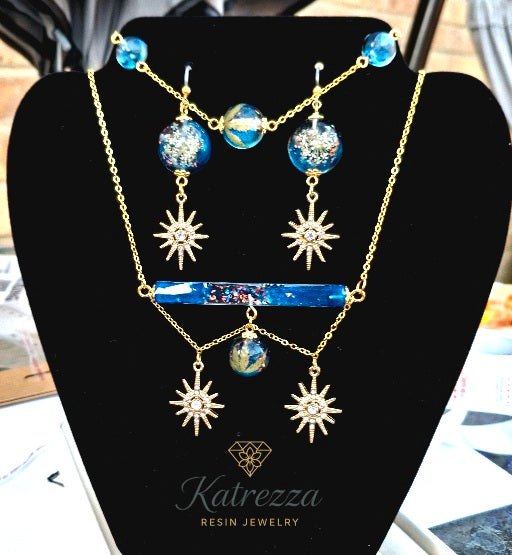 Celestial Garden Resin Jewelry Set