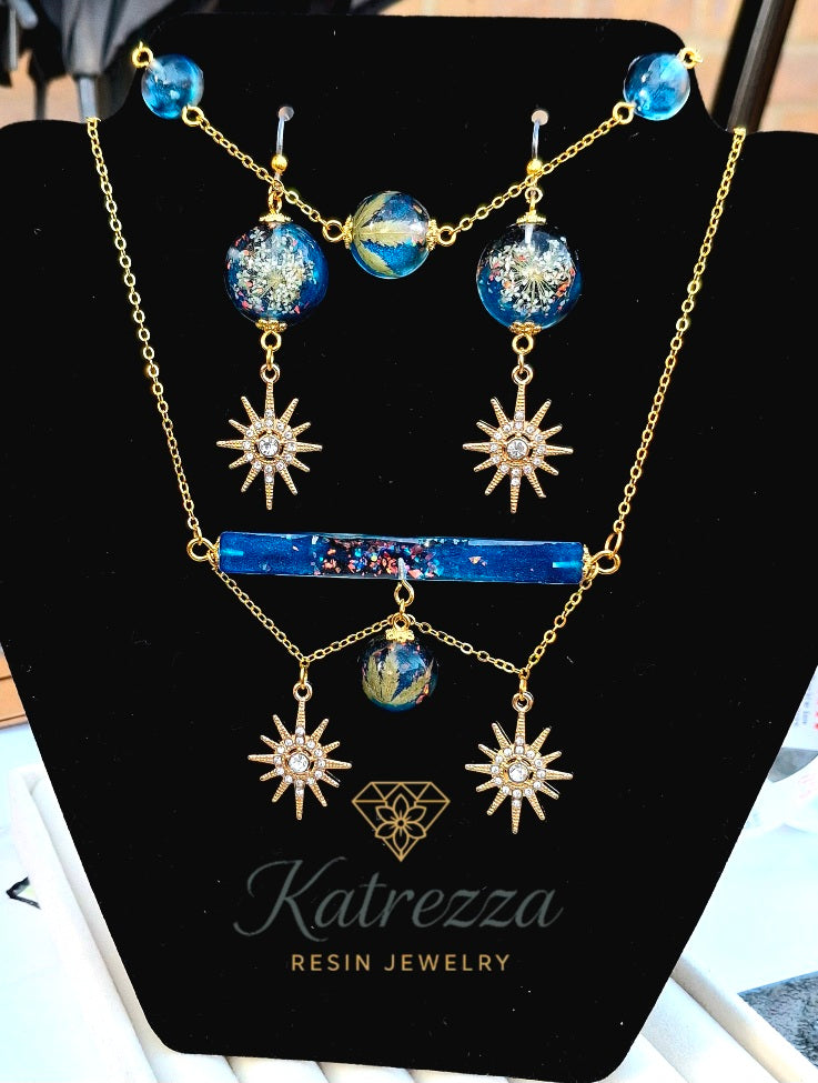 Celestial Garden Resin Jewelry Set
