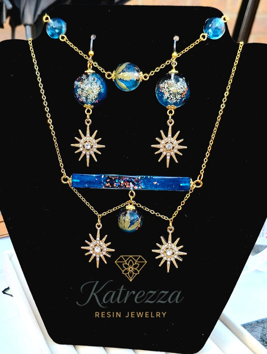 Celestial Garden Resin Jewelry Set