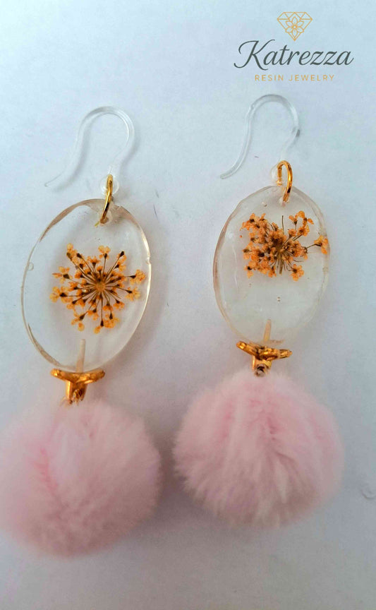 Whimsical Floral Resin Earrings – Hypoallergenic Hooks – Lightweight UK Handmade Jewelry